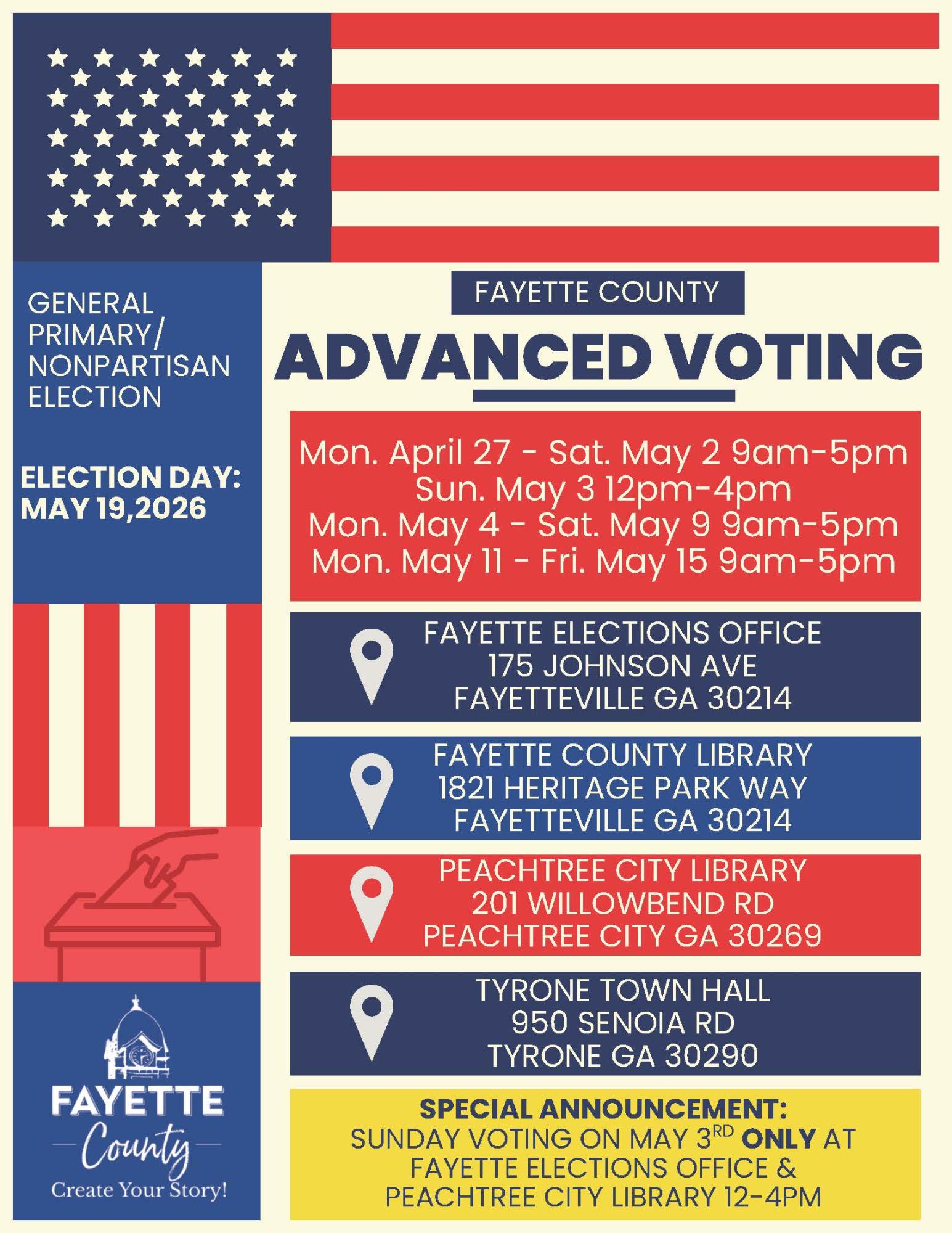 Advanced Voting Dates and Times