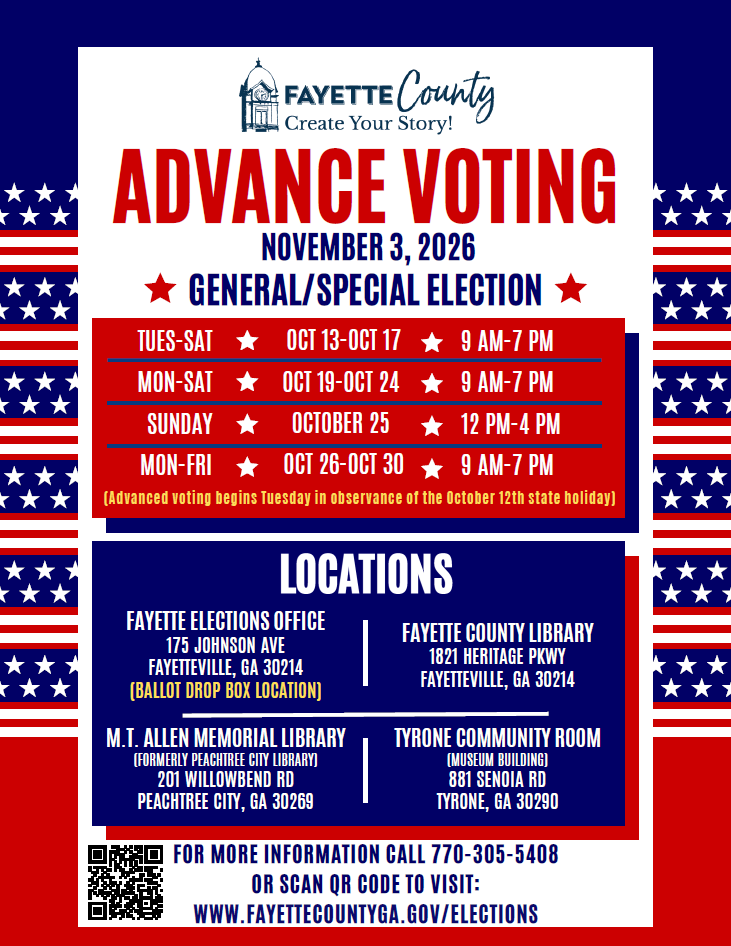 Advanced Voting for the November 3, 2026 General Election