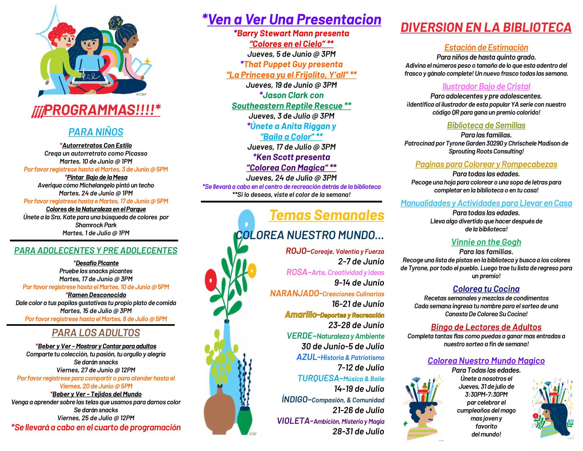 Spanish Summer Reading Brochure 2/2